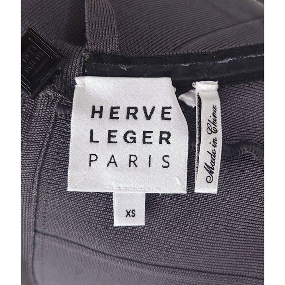 Herve Leger Recycled Rayon Midi Dress Size XS Womens Gray $630 - Picture 12 of 16